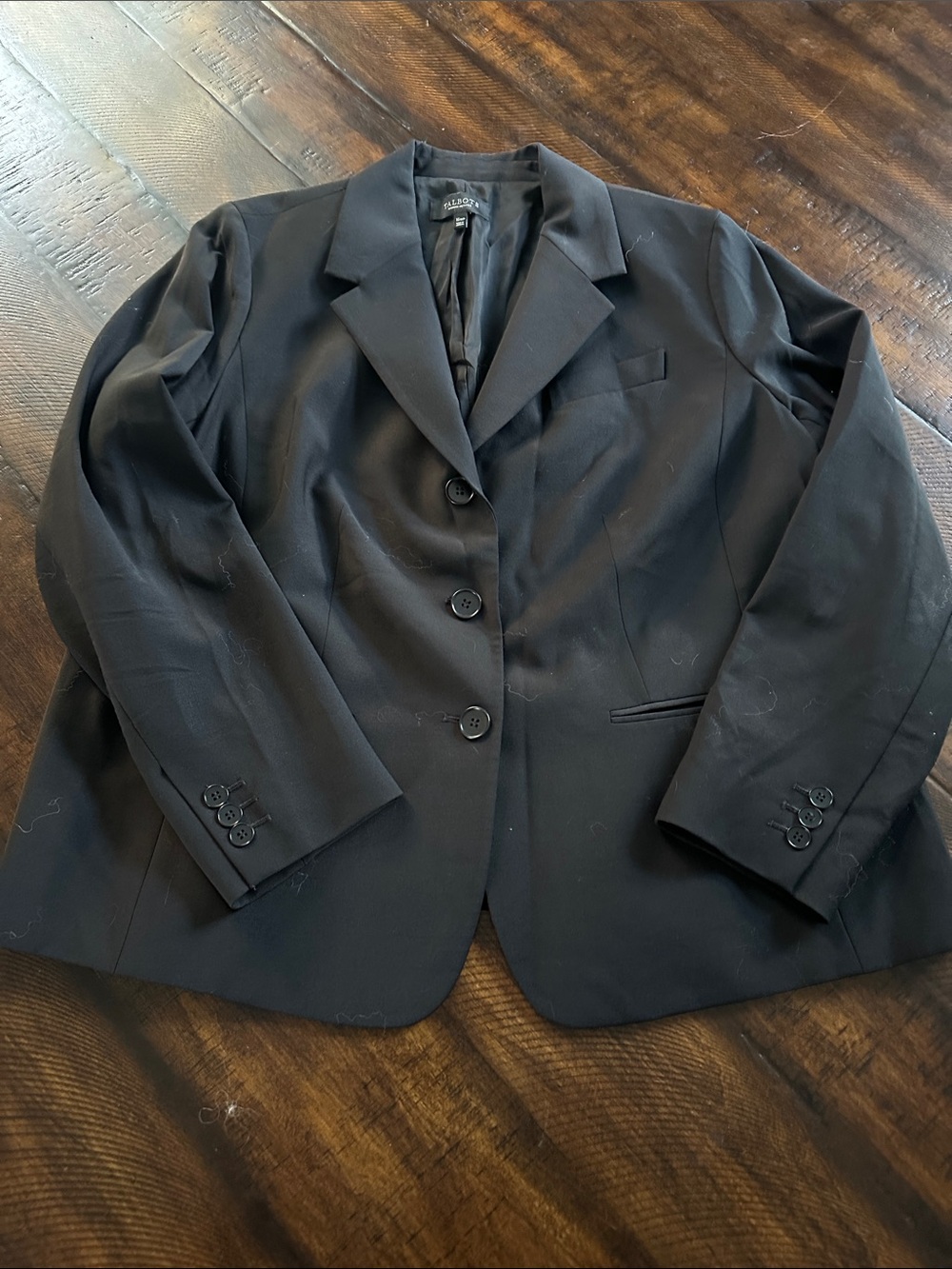 Talbots Black Women's Three-Button Tailored Blazer
